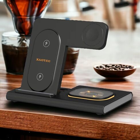 3 in 1 Wireless Charger for iPhone, wireless Charging Station for Apple Devices, Wireless Charger for iPhone 15 14 13 12 11 X Pro Max & Apple Watch,Charging Dock for AirPods 3/2/1/Pro in Saudi Arabia