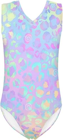 Kids Summer Gymnastics Leotards Swimsuit Racer Swimwear Practice Outfit for 5-14years in Saudi Arabia