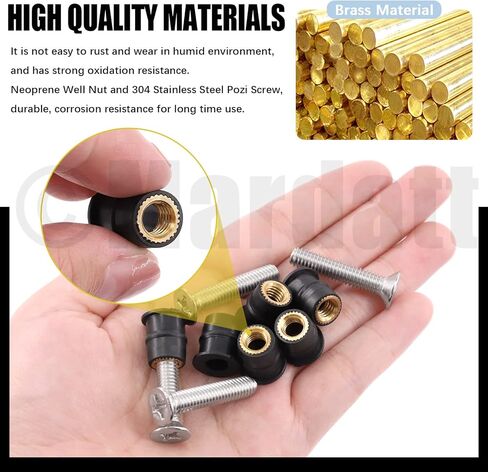 M4 M5 M6 Well Nut Expansion Nuts and 304 Stainless Steel Screw Rubber and Steel Parts Windscreen Nuts Accessories for Motorcycle Kayak Boats (M4 M5 M6) in Saudi Arabia