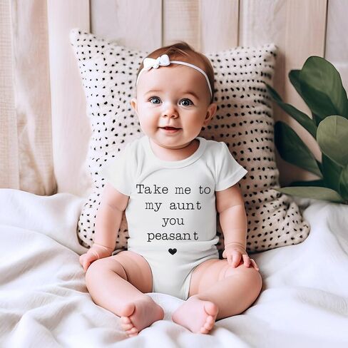 IZYJOY خذني إلى عمتي أنت الفلاحين نيسيي حديثي الولادة الرضع صبي فتاة مضحك العمة ارتداءها رومبير للجنسين ملابس هدية الطفل in Kuwait