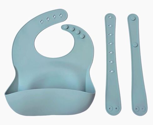 100% Food Grade Silicone Baby Bib with Adjustable Waist & Neck Straps, BPA Free, PVC Free, Durable, Large Pocket Food Catcher in Saudi Arabia