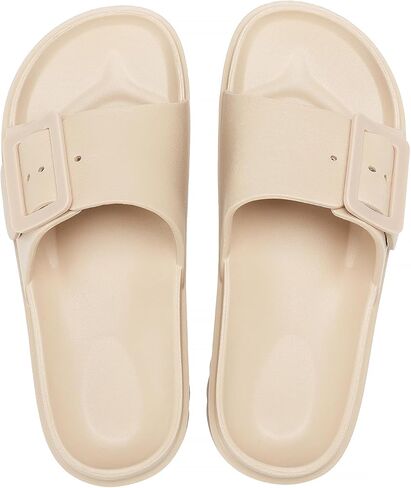 صنادل نسائية من NineCiFun ذات نعل سميك بكعب منخفض وصنادل مفتوحة عند الأصابع مع إبزيم قابل للتعديل in Kuwait