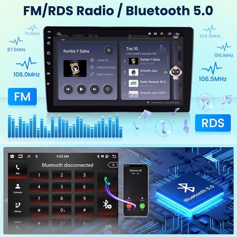 [8 Core 6G+128G] Inefala ترقية Android 13 Radio Dash Kit لسيارة Toyota Corolla EX 2007-2012، شاشة ستيريو تعمل باللمس 9 بوصة مع Carplay اللاسلكي وAndroid Auto، GPS/WiFi، 32EQ DSP، 59 UI، كاميرا احتياطية in Kuwait