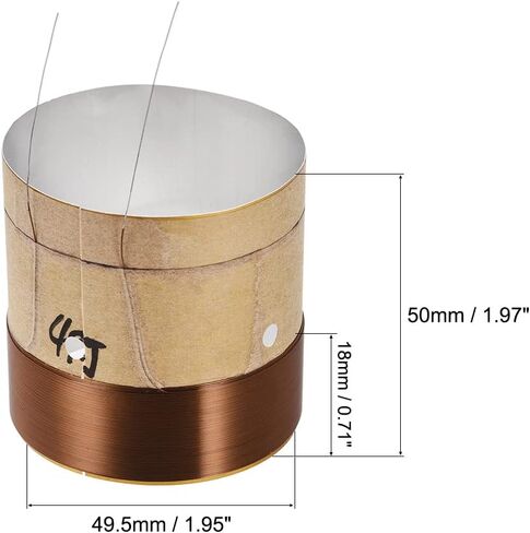 uxcell 49.5mm 2" Woofer Voice Coil 2 Layers Round Copper Wire for Bass Speaker Repair in Saudi Arabia