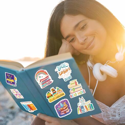 ملصقات الكتب 200 قطعة من ملصقات الكتب للأطفال البالغين، ملصقات القراءة للقارئ الإلكتروني وزجاجة المياه وملصقات مكتبة الكمبيوتر المحمول لمحبي الكتب وإكسسوارات كتب الهدايا in Kuwait