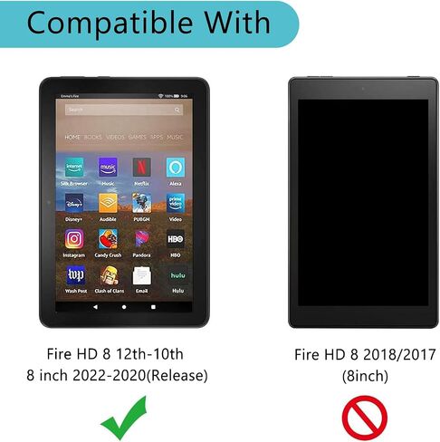 عبوتان من واقي الشاشة الزجاجي المقوى لجهاز Fire HD 8 وFire HD 8 Plus اللوحي الجديد مقاس 8 بوصة (الجيل الثاني عشر/العاشر - إصدار 2022/2020)، بدون موجات، بدون فقاعات in Saudi Arabia