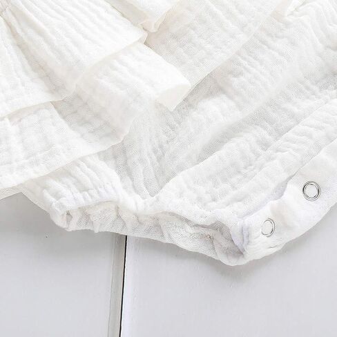 Newborn Baby Girl Romper Cotton Linen Bodysuits Ruffle Sleeve Summer Jumpsuit Outfits Clothes in Saudi Arabia