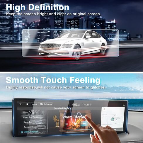 واقي شاشة Karltys 2 Pack لـ 2022-2024 Genesis GV80 /2021-2024 Genesis G80 شاشة لمس 14.5 بوصة، واقي زجاجي مقسى 9H لملحقات Genesis، غطاء شاشة عرض سيارة مضاد للوهج in Saudi Arabia