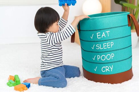 Baby Laundry Basket and Baby Hamper Great Basket for Toy Storage Large Collapsible Laundry Basket Fits Nursery Decor Felt Laundry Basket can be Used for Blanket Basket for Nursery in Saudi Arabia