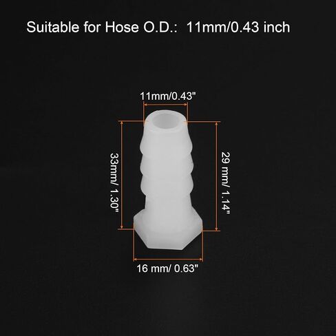 MECCANIXITY Barb Plug غطاء طرفي بلاستيكي موصل خرطوم تركيب مجعد OD 7/16 بوصة لخرطوم تبريد المياه ID10.5mm حزمة من 2 in Saudi Arabia