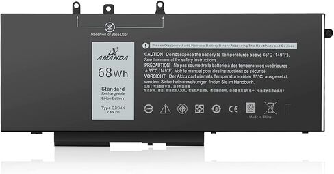 Amanda GJKNX Laptop Battery 7.6V 68Wh Replacement for Dell Latitude 5480 5580 5280 5590 5490 E5480 E5580 E5490 E5590 Precision 15 3520 3530 Series GD1JP 0GD1JP DY9NT 0DY9NT 5YHR4 451-BBZG 4cell in Kuwait