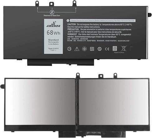 Amanda GJKNX Laptop Battery 7.6V 68Wh Replacement for Dell Latitude 5480 5580 5280 5590 5490 E5480 E5580 E5490 E5590 Precision 15 3520 3530 Series GD1JP 0GD1JP DY9NT 0DY9NT 5YHR4 451-BBZG 4cell in Kuwait