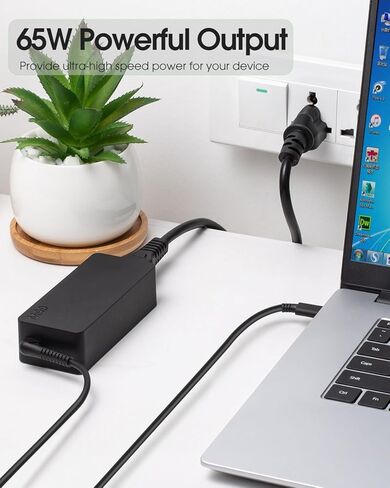 شاحن محول طاقة USB C 65Ｗ لأجهزة الكمبيوتر المحمولة Lenovo Thinkpad وYoga مع منفذ شحن من النوع C - شحن سريع وموثوق in Kuwait