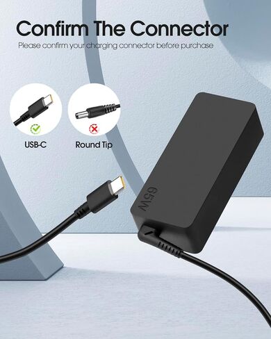 شاحن محول طاقة USB C 65Ｗ لأجهزة الكمبيوتر المحمولة Lenovo Thinkpad وYoga مع منفذ شحن من النوع C - شحن سريع وموثوق in Kuwait