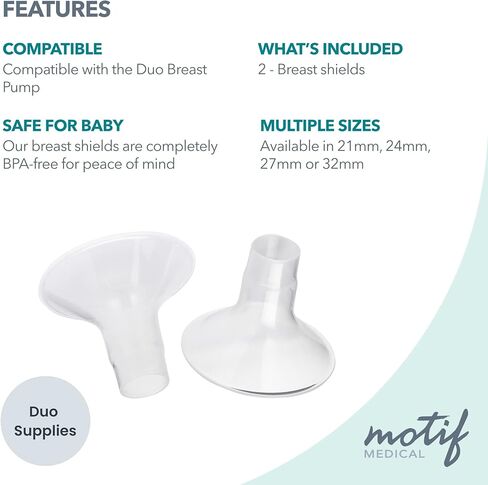 Motif Medical, Twist Lactation Breast Shields, Compatible with Motif Twist Breast Pump, Maternity, Breast Pumping Accessories – 21mm in Saudi Arabia