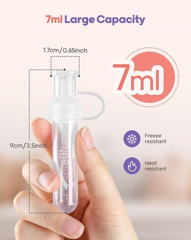 Nuliie Colostrum Collector Kit 7ml/12pcs, Leakproof, Reusable Breast Milk Collector, Heat & Freezer Resistant, BPA-Free, With Cotton Cloth Wipe, Storage Case, Cleaning Brush -Ready-to-Use for Newborns in Saudi Arabia