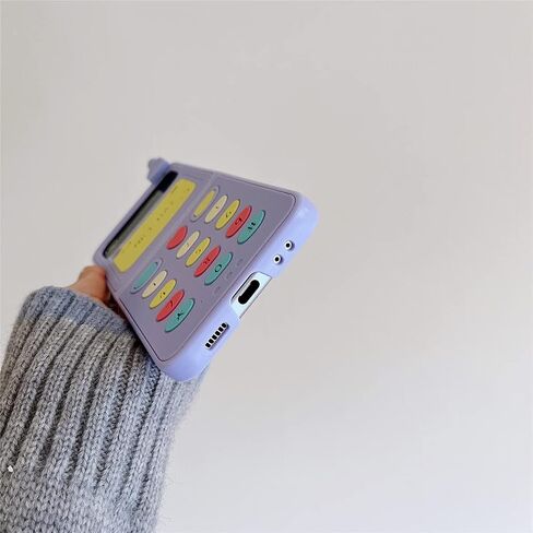 متوافق مع جراب Samsung Galaxy Z Flip 4 5G 2022 بإطار من البلاستيك الصلب وغطاء مقاوم للصدمات لهاتف Samsung Z Flip 4 باللون الأرجواني in Saudi Arabia