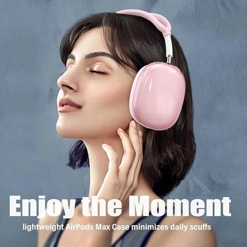غطاء حافظة من السيليكون 3 في 1 متوافق مع سماعات Apple Airpods Max، غطاء أذن شفاف ناعم من مادة TPU / غطاء وسادة أذن من السيليكون / غطاء عصابة رأس متوافق مع Apple Airpods Max (وردي شفاف) in Kuwait