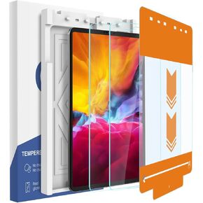 EZ-GLAZ-2 Pack Screen Protector for iPad Pro 12.9 (2022/2021/2020/2018) Screen Protector, Tempered Glass Film with Easy Application Tray, Scratch Resistant, HD Clarity