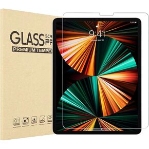 [1 Pack] iPad Pro 12.9 Screen Protector,Tempered Glass for iPad Pro 12.9 Inch 2021/2020/2018 (5th/4th/3rd Gen),Compatible with Apple Pencil