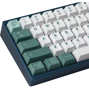 PBT Keycaps 100 Keys Botanical Garden Dye-Sublimation Cherry Profile US/ISO Layout Custom Keycaps for 61/64/68/75/87 Mechanical Gaming Keyboard