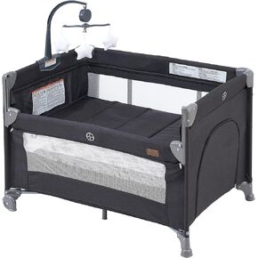 5 in 1 Baby Playard Bedside Sleeper,Baby Pack and Play with Bassinet & Mattress (BC-21M)