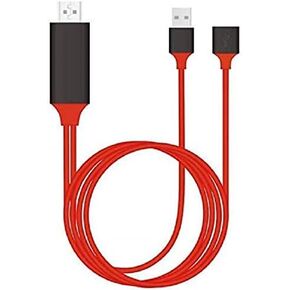 HDMI Cable for Phone to TV, HDMI Cable Compatible with All iPhone iPad Android Phones to TV Digital AV Adapter 1080P for iPhone & Android Phones Series