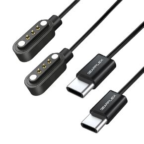 كابل شحن مغناطيسي للساعة الذكية متوافق مع ساعات أبل وسامسونج واللياقة البدنية، شحن سريع مع وصلات ثلاثية الدبوس، USB من النوع C، 5.0 ملم in Kuwait