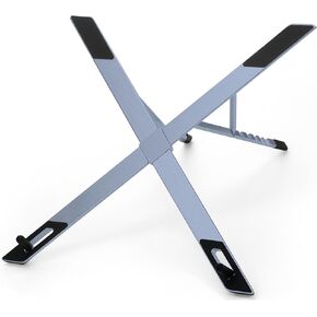 Portable Laptop Stand Riser, Stable and Adjustable Ergonomic Computer Stand for Desk, Fully Foldable Aluminum Metal Holder for All Notebook MacBook up to 16 inches, Black Grey
