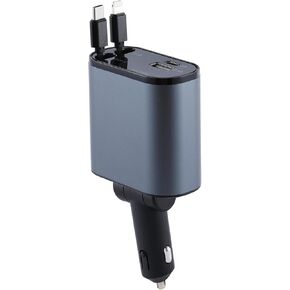 شاحن سيارة Amiss، كابلات قابلة للسحب وشاحن سيارة USB، ملحقات شاحن سيارة سريع 4 في 1، متوافق مع iPhone 15/14/13/12/11، وSamsung in Kuwait