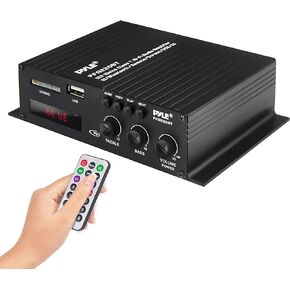 Pyle Class-T Bluetooth Power Audio Amplifier - 120W Mini Dual Channel Sound Stereo Receiver Box w/USB, RCA, 12V Adapter - for Subwoofer Speaker, Home Theater, PA System, Studio Use - Pyle PFA220BT