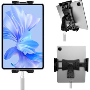 Tablet Tripod Mount Adapter 360 Degree Rotatable Universal, Tablet Clamp Holder for Tripod, Selfie Stick, Monopod, Compatible with iPad Pro, iPad Air, iPad Mini, 3.5-13.5 Inch Phone Tablet