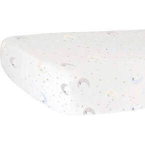 Man on The Moon Fitted Crib Sheet Organic Cotton Jersey - Super Soft