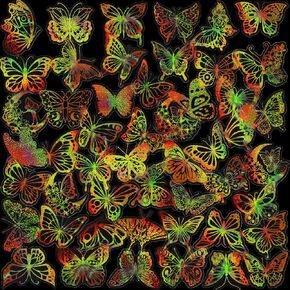 100Pcs Holographic Glitter Butterfly Stickers, Vintage Butterfly Waterproof Transparent Decorative Decals, PET Adhesive Sticker Label for Scrapbooking Bullet Journal Daily Planner Water Bottles Laptops