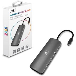 Vantec Link USB-C 3-Port Hub with Power Delivery and HDMI 4K (CB-CU301HSPD)