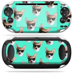 MightySkins Skin Compatible with Sony PS Vita – Cool Corgi | Protective, Durable, and Unique Vinyl Decal wrap Cover | Easy to Apply, Remove, and Change Styles | Made in The USA