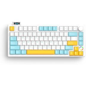 75 Gasket Mechanical Keyboard with Flippable 1.14’’ TFT Screen | Five-Layer Padding & Knob RGB Hot Swap Custom Keyboard for Win/Mac Up to 5 Device