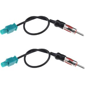 eMagTech 2PCS Fakra Z Male to DIN Male Adapter Cable Car Stereo FM Radio Antenna Connector Cable Aerial Adaptor for Car Radio FM Modulator 25cm