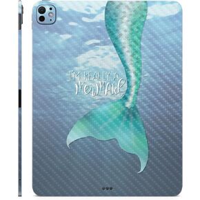 Carbon Fiber Skin Compatible with Apple iPad Pro 13 (M4) 2024 - Im Really a Mermaid - 3M Vinyl Protective Decal Cover - Easy to Apply | Crafted in The USA by MightySkins