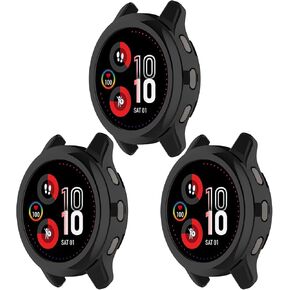 Watch Case Compatible with Garmin Venu 2 Plus 43mm Case without Screen Protector Compatible with Garmin Venu 2 Plus Accessories 3*Black