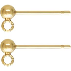 5 Pairs Adabele Authentic 925 Sterling Silver Ear Stud Earring Posts Findings 4mm Ball Open Loop with 10pcs Earnut Backs for Earrings Jewelry Making SS18-4