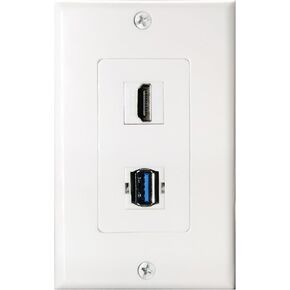 HDMI USB Wall Plate,1 port HDMI + 1 port USB 3.0 Wall Plate,Yomyrayhu,HDMI Keystone Coupler insert+USB 3.0 Keystone Coupler insert Wall Plate (USB 3.0+HDMI)