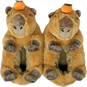 ooohyeah Women’s Funny Fuzzy Animal Slippers, Cute Capybara Cozy Non-Slip House Slippers for Women, Mabel, Size 9-10