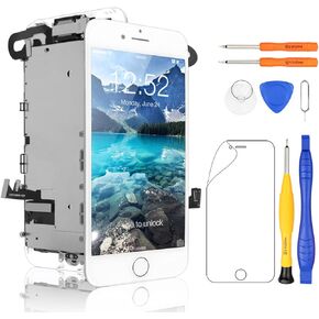 Yodoit for iPhone 7 Screen Replacement White with Home Button, Front Camera, Ear Speaker, Full Assembly LCD Display Digitizer and Repair Tool Kit, Protector (Model A1660, A1778, A1779) in Kuwait