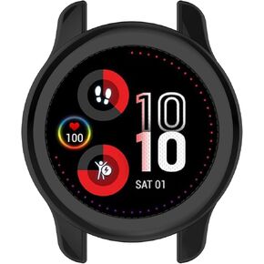 MOTONG Compatible with Garmin Venu 2 Plus Transparent TPU Protective Case - TPU Protective Watch Case Cover Shell Compatible with Garmin Venu 2 Plus(TPU Black)