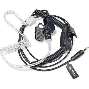 HYS Walkie Talkie Earpiece Surveillance Headset with Mic, W/Clear Acoustic Coil Tube Audio Kit for Cobra Microtalk Cxt195 PX655 Cx112 PX650 ACXT1035r ACXT145 RX385 RX685 Handheld Radio (Pack of 1)
