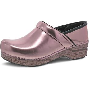 Dansko Professional Chrome Slip-On Clogs for Women - Rocker Sole and Arch Support for Comfort - Ideal for Long Standing Professionals - Food Service, Healthcare Professionals Rose Chrome 9.5-10 M US