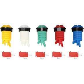 5 مجموعات من أزرار ألعاب الأركيد، أزرار مضيئة LED مقاس 28 مم مع مفاتيح صغيرة، 5 ألوان لأزرار ألعاب الأركيد، تصميم مريح لوحدات التحكم in Kuwait