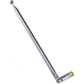 هوائي بديل تلسكوبي 6 أقسام 64 سم هوائي عالمي عمودي سهل التركيب واستقبال أفضل للتلفزيون المحمول والراديو AM FM بدون فضفاض ولا يوجد موقع محدود من الفولاذ المقاوم للصدأ قطعة واحدة in Kuwait