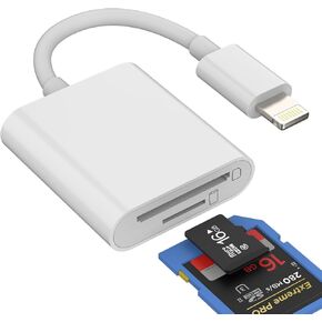 Lightning to Camera Microsd TF Adapter Micro SD Card Reader for iPhone Memory Ipad 13 12 11 Pro Max X Xs Xr 8 7 6 Plus 6s Se Air Mini Accessories MFI Certified Adaptador Phone Camera Viewer